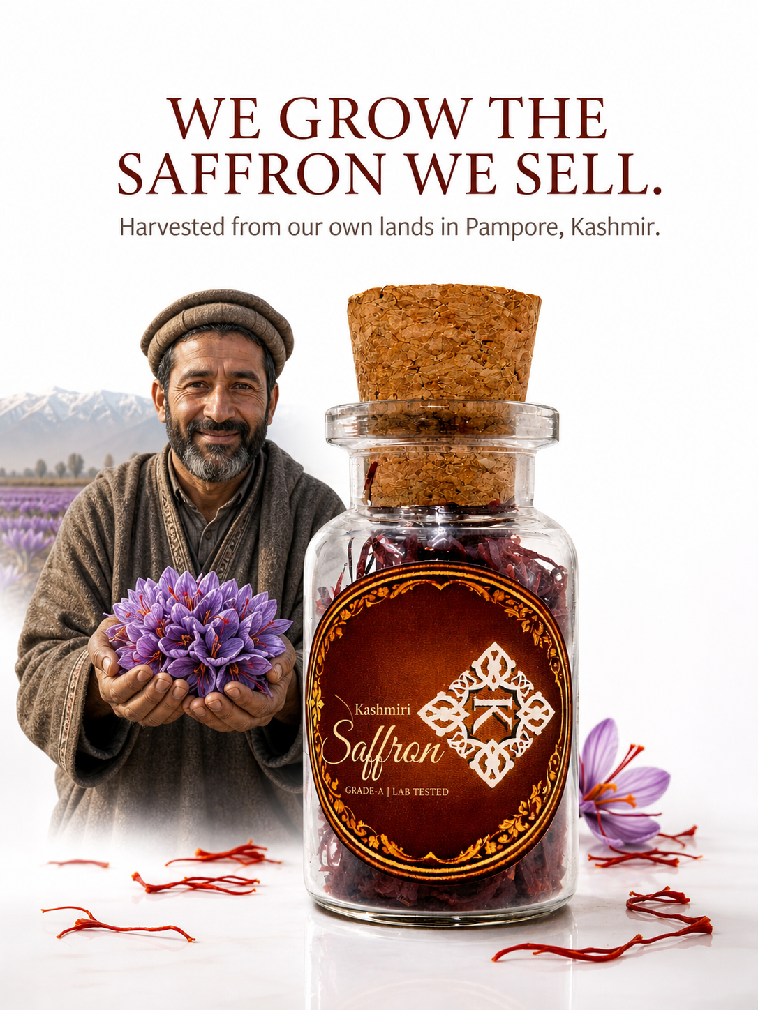 Farmer Saffron Pampore Farmer Saffron Pampore https://kashmircart.in/product/kashmiri-saffron-premium/