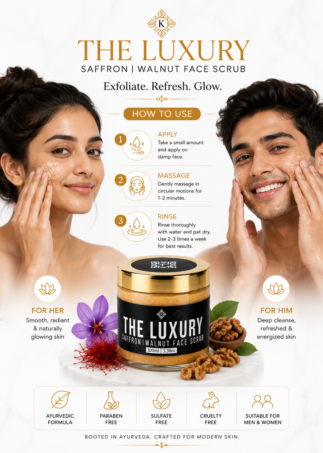 How to use luxury saffron walnut scrub How to use luxury saffron walnut scrub https://kashmircart.in/product/the-luxury-saffron-walnut-face-scrub/