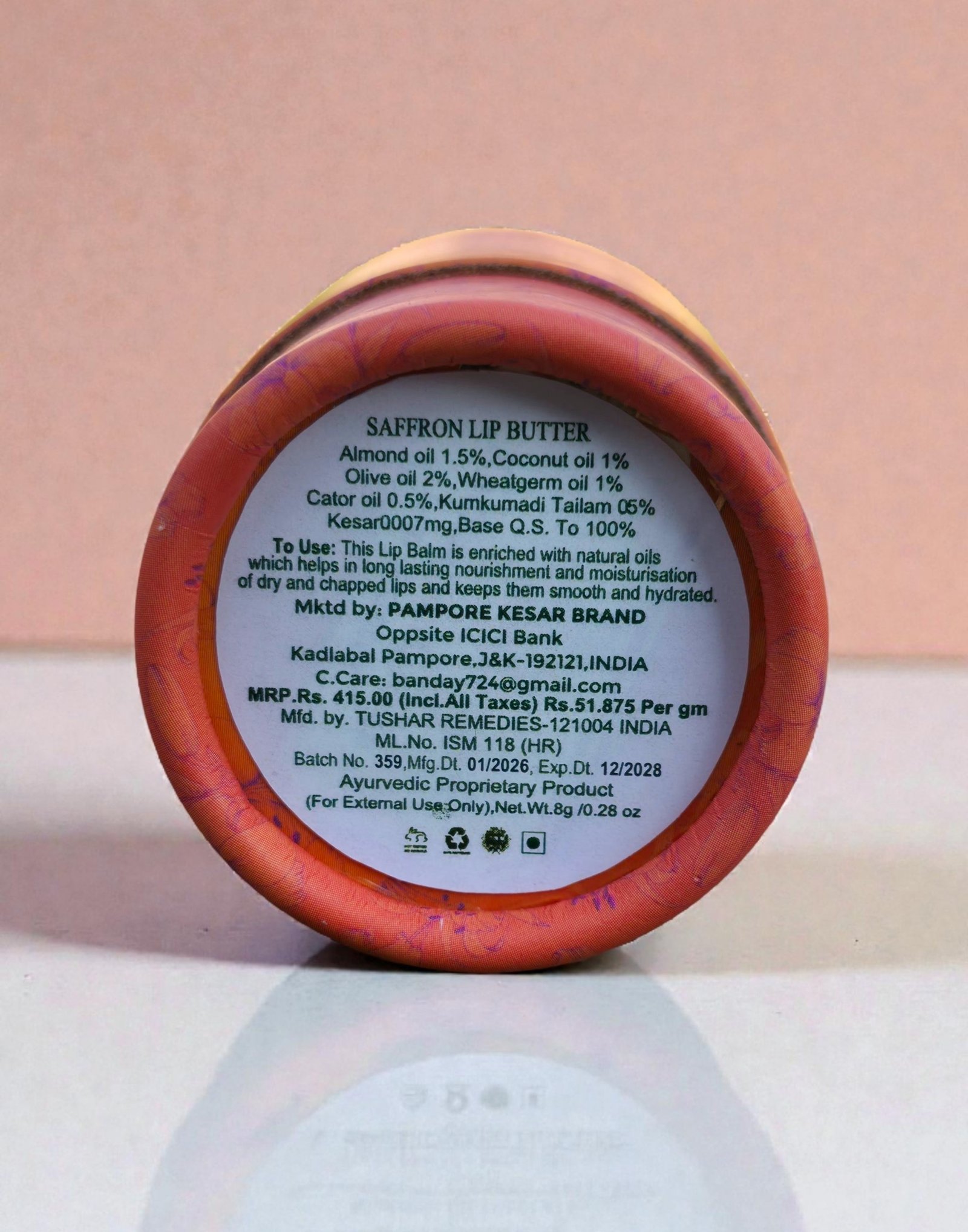 Raya Ayurveda Saffron Lip Butter
