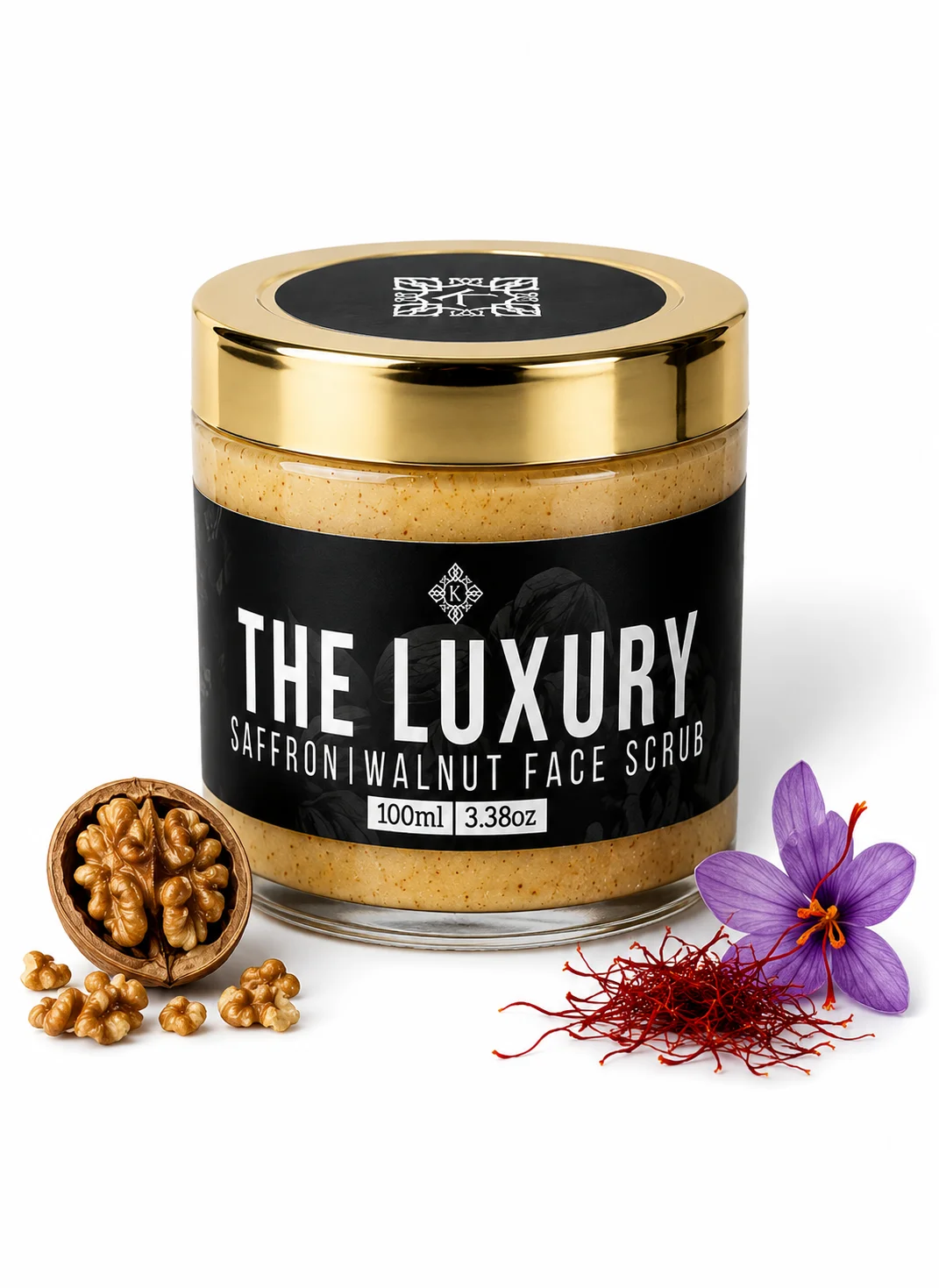 THE LUXURY Saffron Walnut Face Scrub by KASHMIRCART