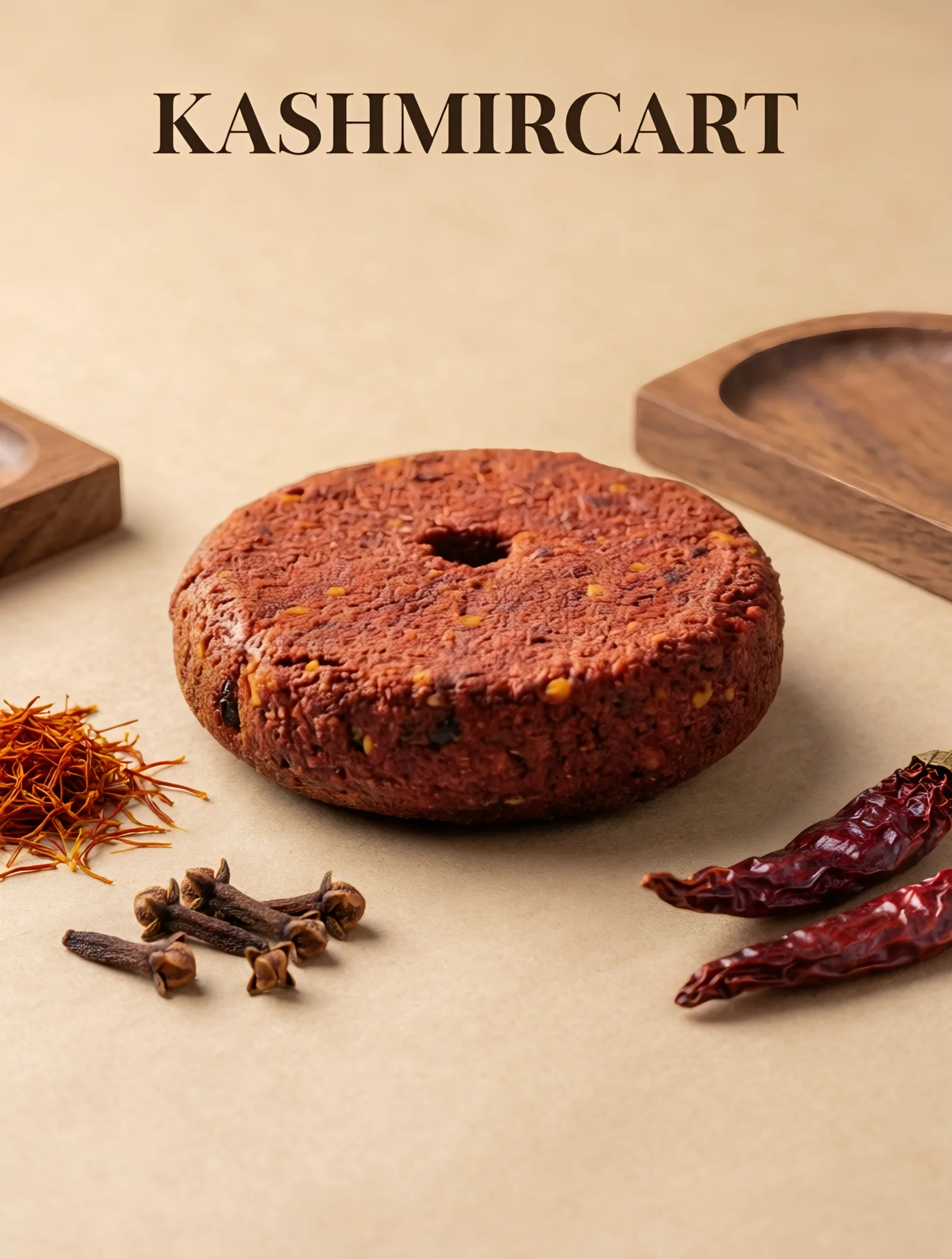 KASHMIRCART Kashmiri Vaer (Waer) Masala Tikki – Traditional Spice Concentrate for Veg & Non-Veg Dishes | Handmade Kashmiri Blend – 200g
