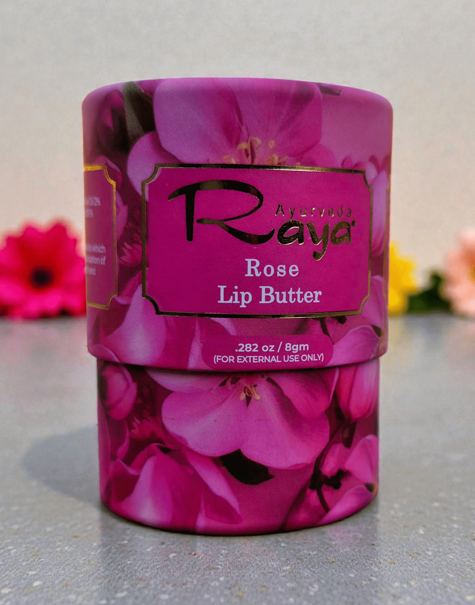 Raya Ayurveda Herbal Rose Lip Butter for Dry & Chapped Lips