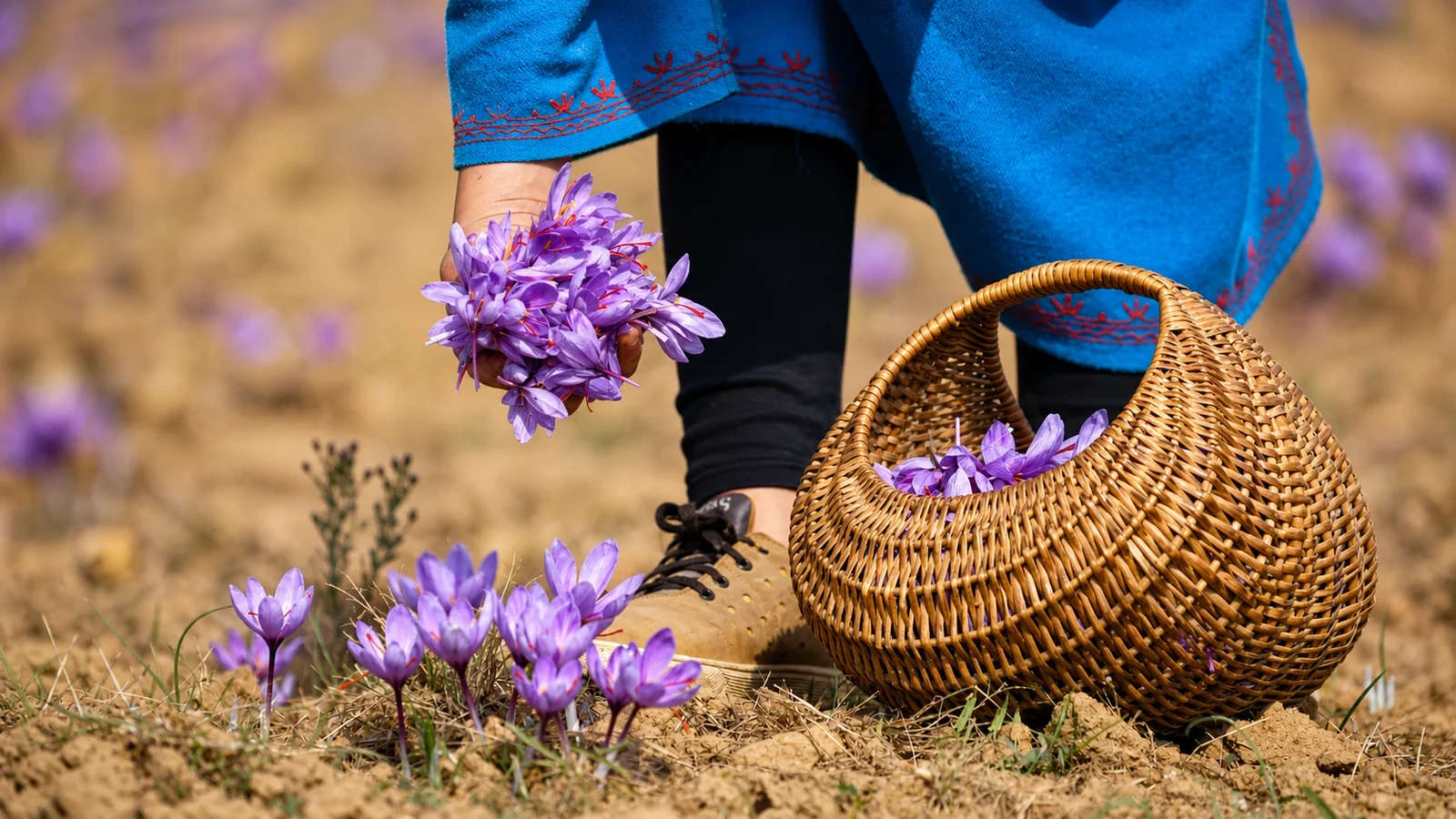 KASHMIRCART saffron harvesting in Kashmir